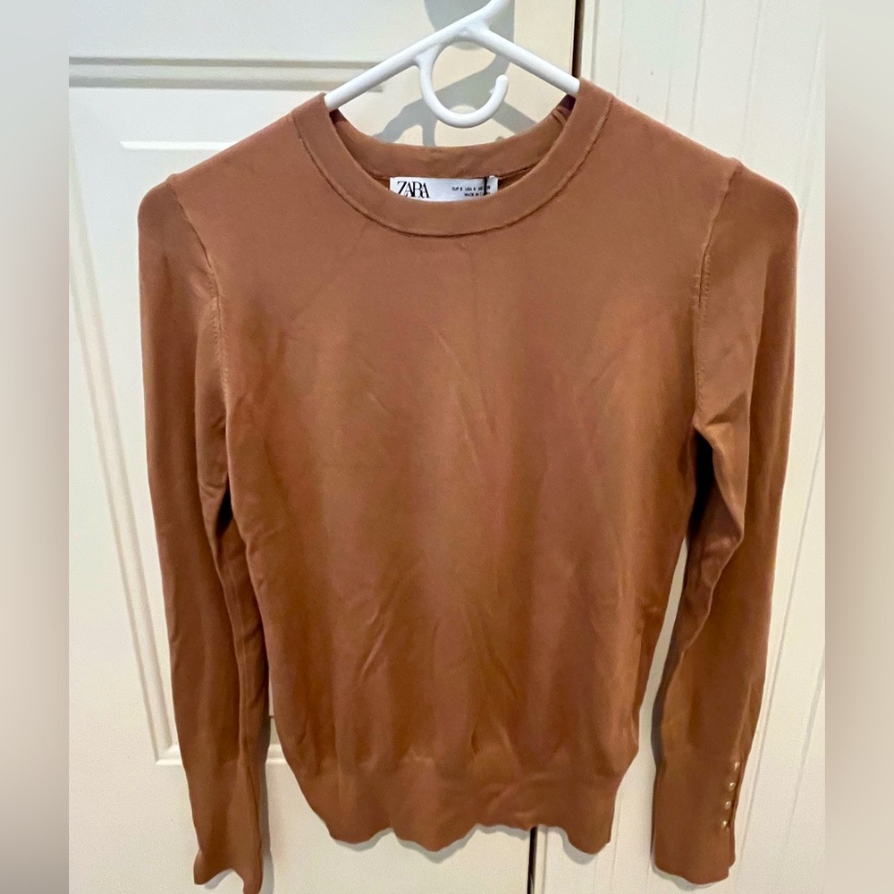 Zara Camel Knit Top